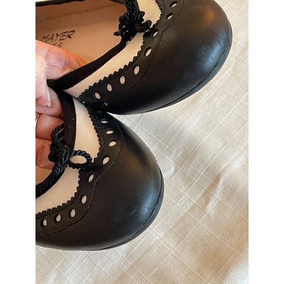 Paul Mayer flat wing tip slip on women's shoe black white size 8 excellent - Picture 7 of 8